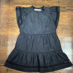 Marie Oliver Black Mini Dress with Lace Trim
